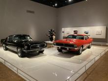Black 1967 Ford Mustang Fastback and Red 1970 Plymouth Barracuda photo by Lillian Grantham