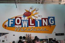 Photograph of the sign at the Fowling Warehouse