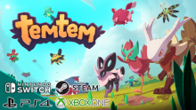Promotional image for the game "Temtem" showcasing vibrant, colorful Pokémon-inspired creatures